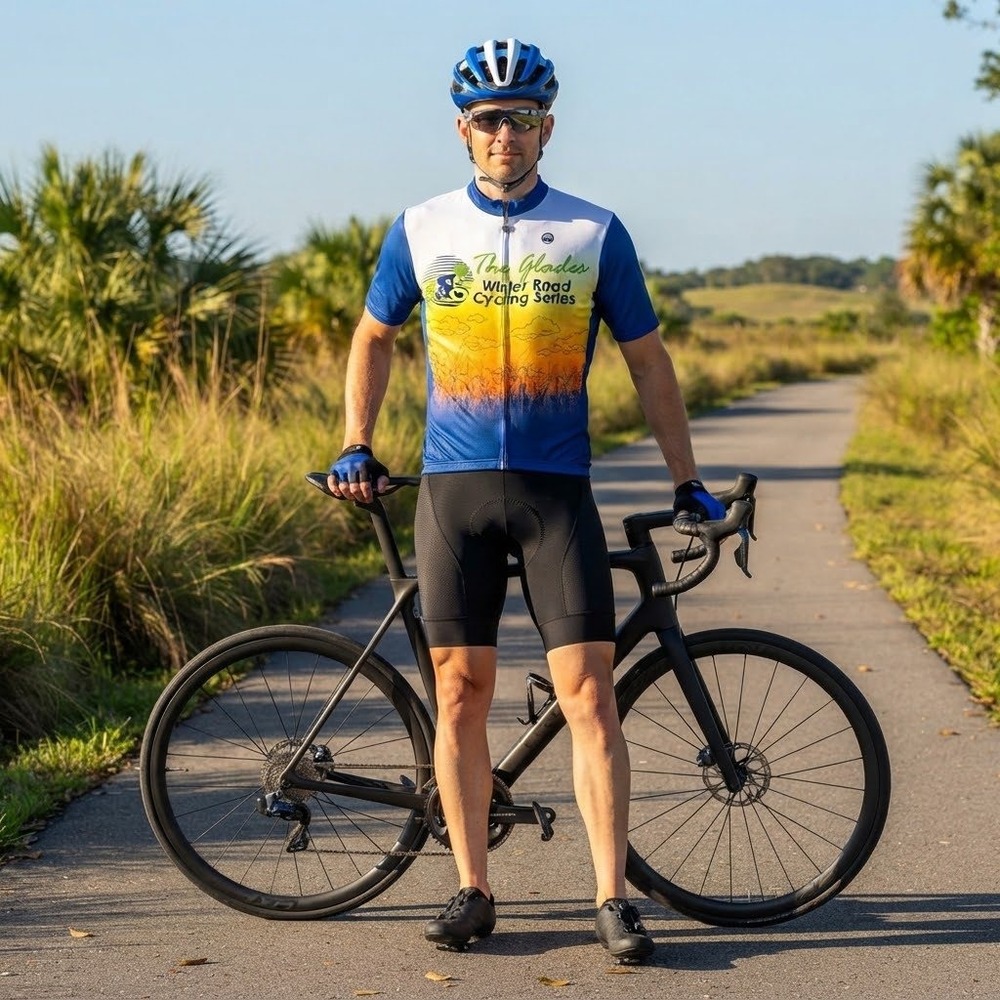 💥🏷️MuMu Cycling Jersey Large Blue Glades Winter Road Cycling Series Full Zip